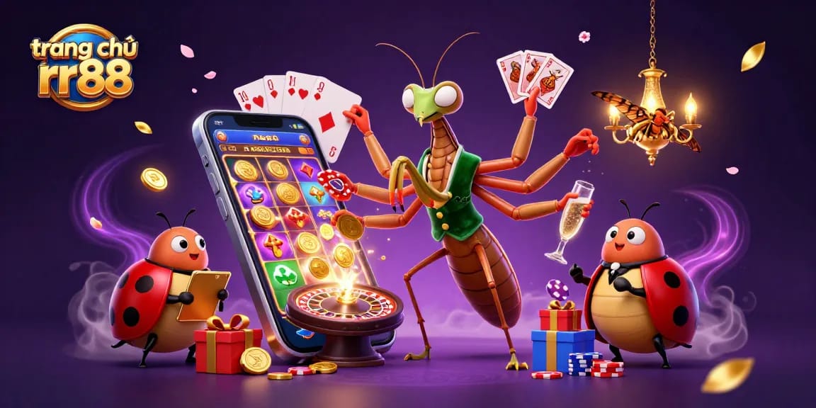 Join the excitement on trang chủ rr88 as the mantis dealer showcases casino games with vibrant colors and action.