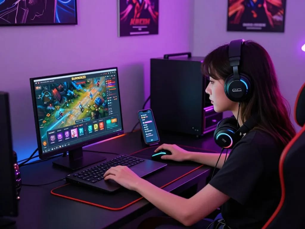 Engaging online gaming setup showcasing the Sunwin20 platform with vibrant graphics and an immersive atmosphere.