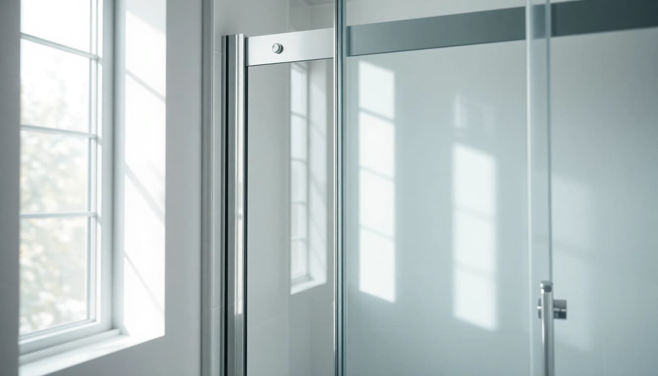 Showcase of a shower screen sliding door highlighting its sleek design and functionality in a stylish bathroom.