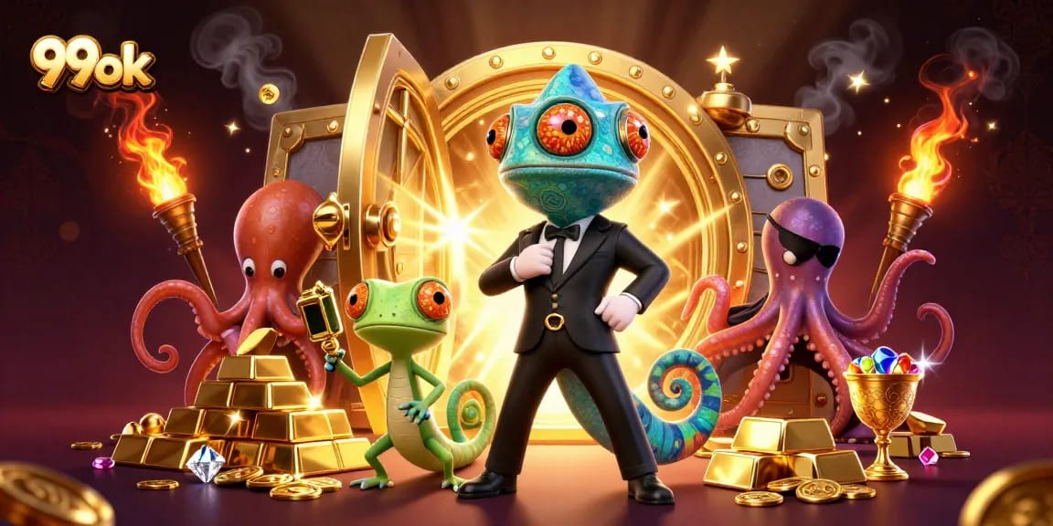 Experience exciting gameplay at 99ok with vibrant characters and dynamic gold treasures.