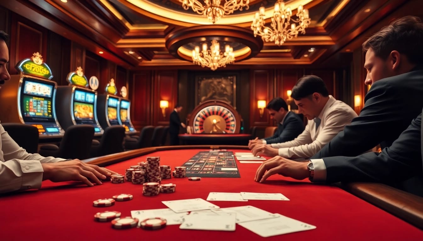 Experience high-stakes action at ck01.tv's luxurious casino table with vibrant chips and cards.