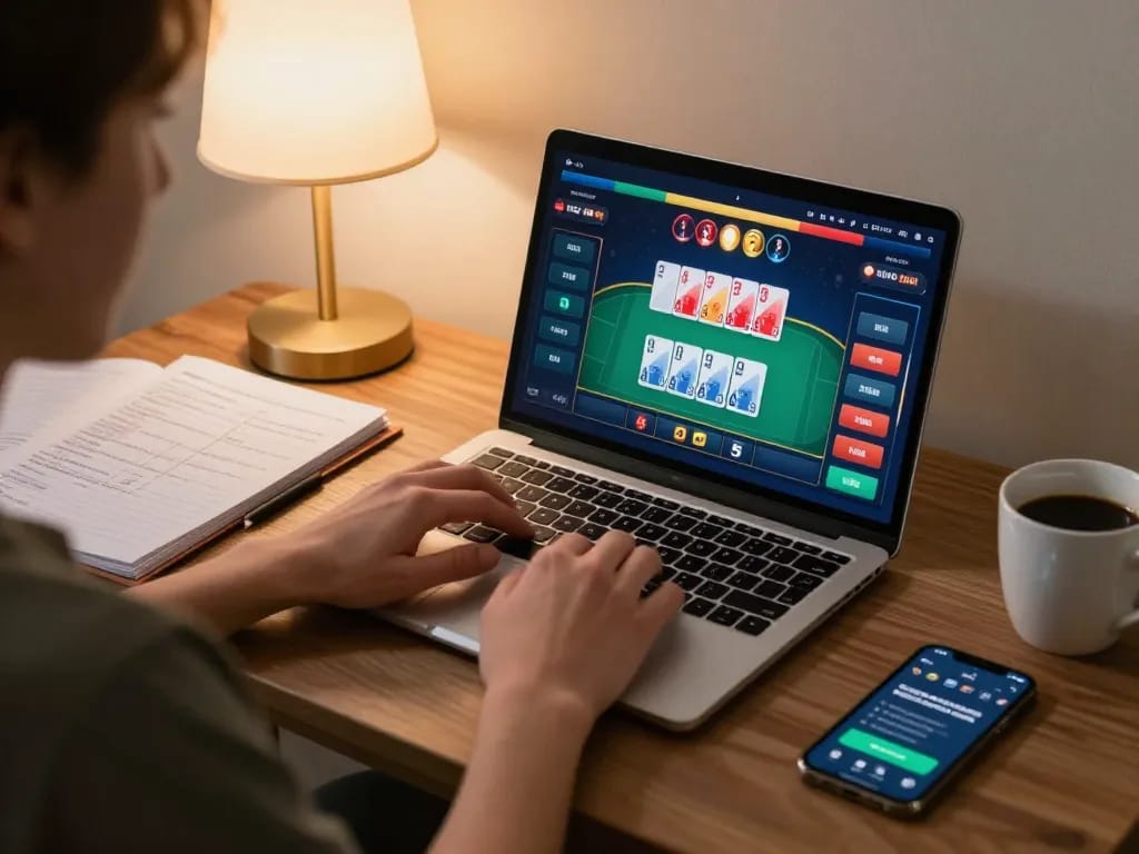 Engaging online poker game setup illustrating how to liên hệ net88 through an optimized digital platform.