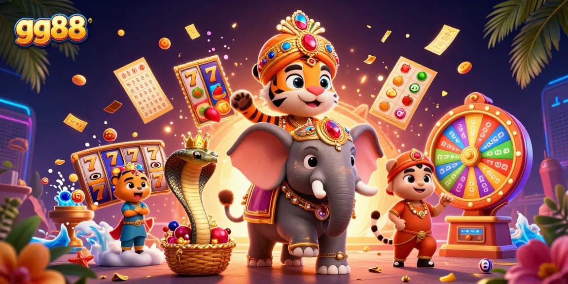 Experience thrilling gaming adventures at gg88 with vibrant slot reels and captivating characters.