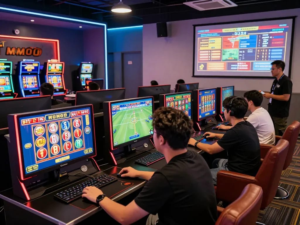 Players immersed in the excitement of MM OO gaming hub showcasing dynamic betting activities and live casino games.