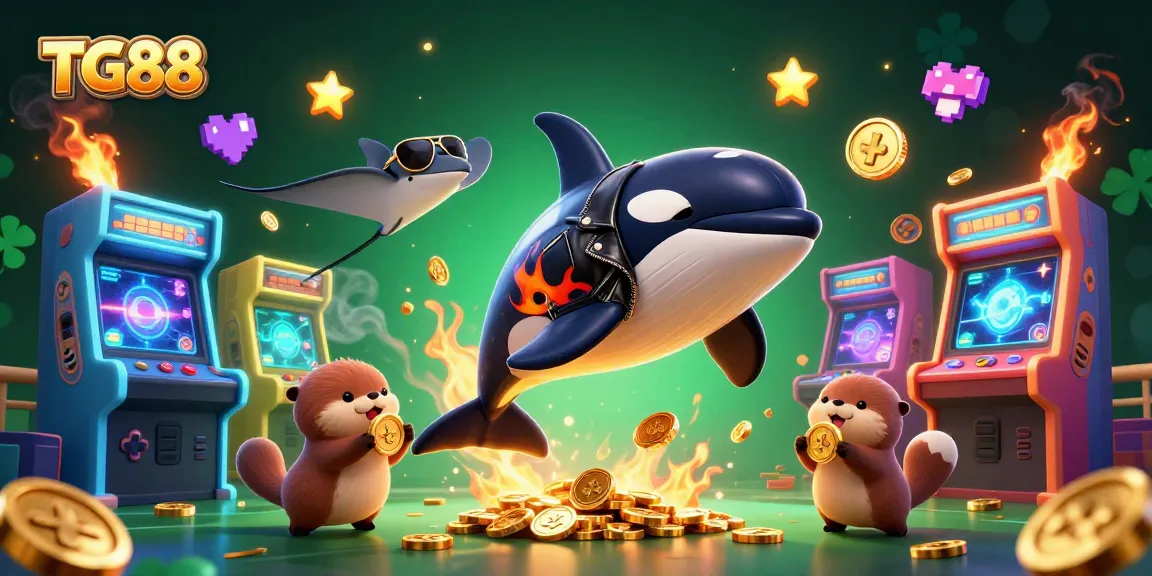 Experience winning moments with TG88 as cartoon characters celebrate in a vibrant casino scene.