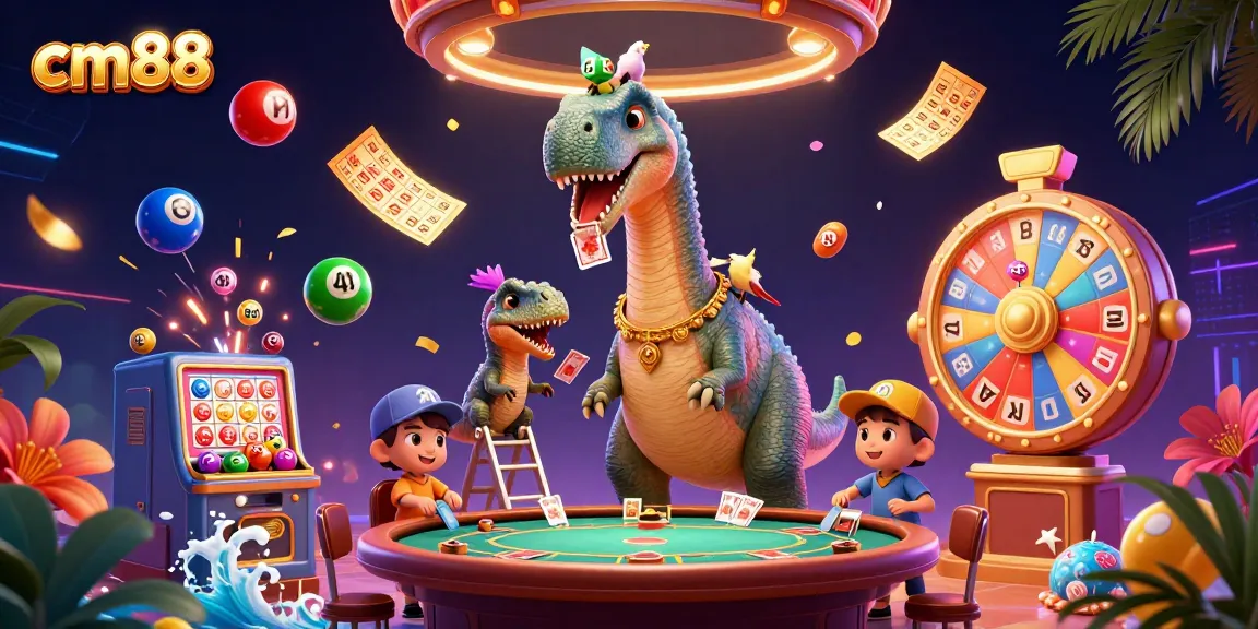 Engage with cm88's exciting casino adventures featuring a vibrant 3D scene with dynamic games.