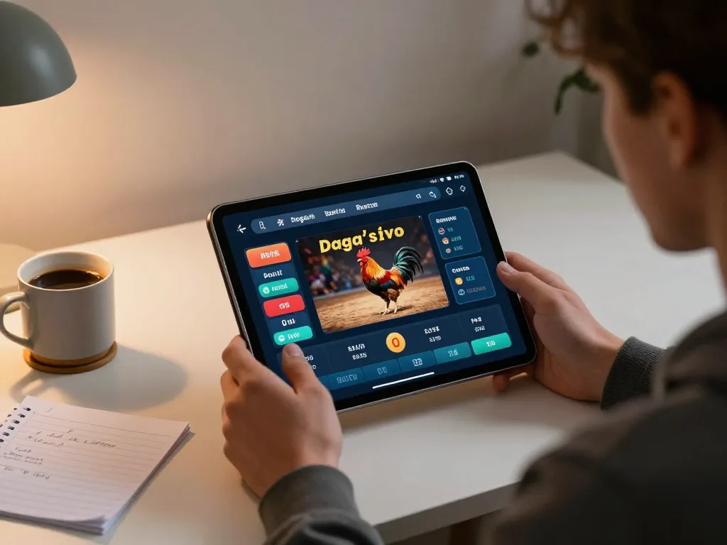 Daga offers an engaging live betting experience through a tablet, showcasing strategic odds and exciting gameplay.