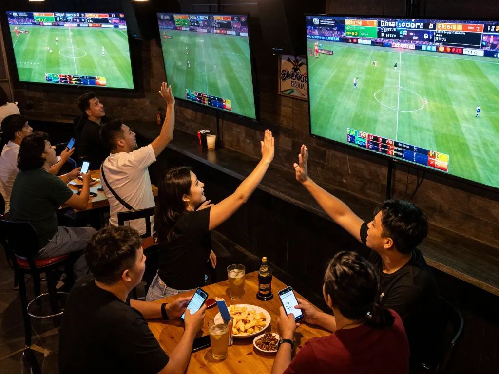 Bettors engaging in live sports betting activities at OPEN88 COM during a thrilling game.