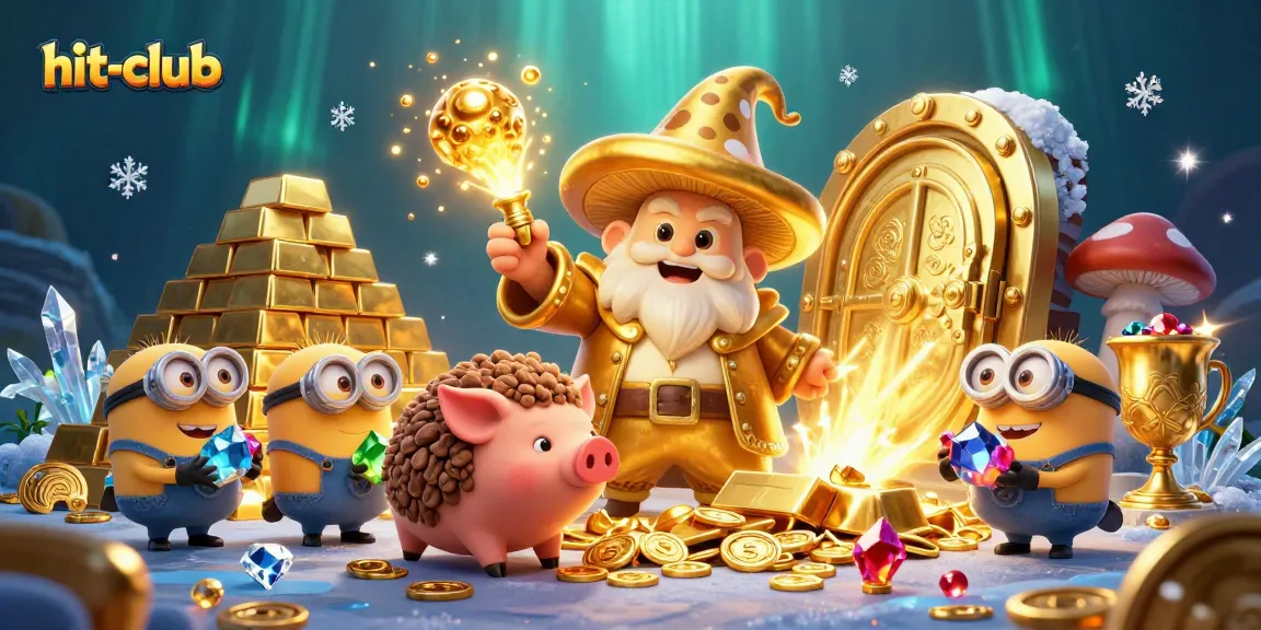 Join the excitement at hit-club, where golden treasures and magical winnings await in this dynamic casino scene.
