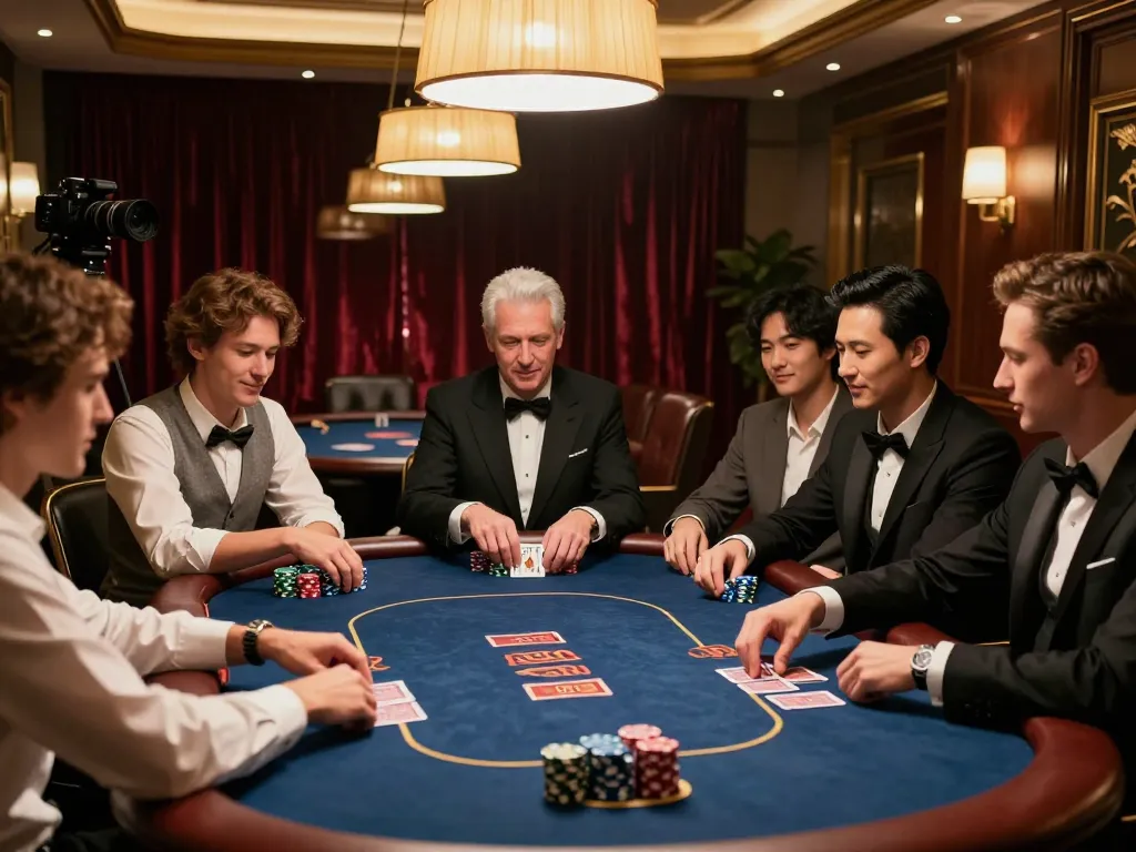Exciting poker gameplay at trang chủ dn88 with friends making strategic bets in a luxurious setting.