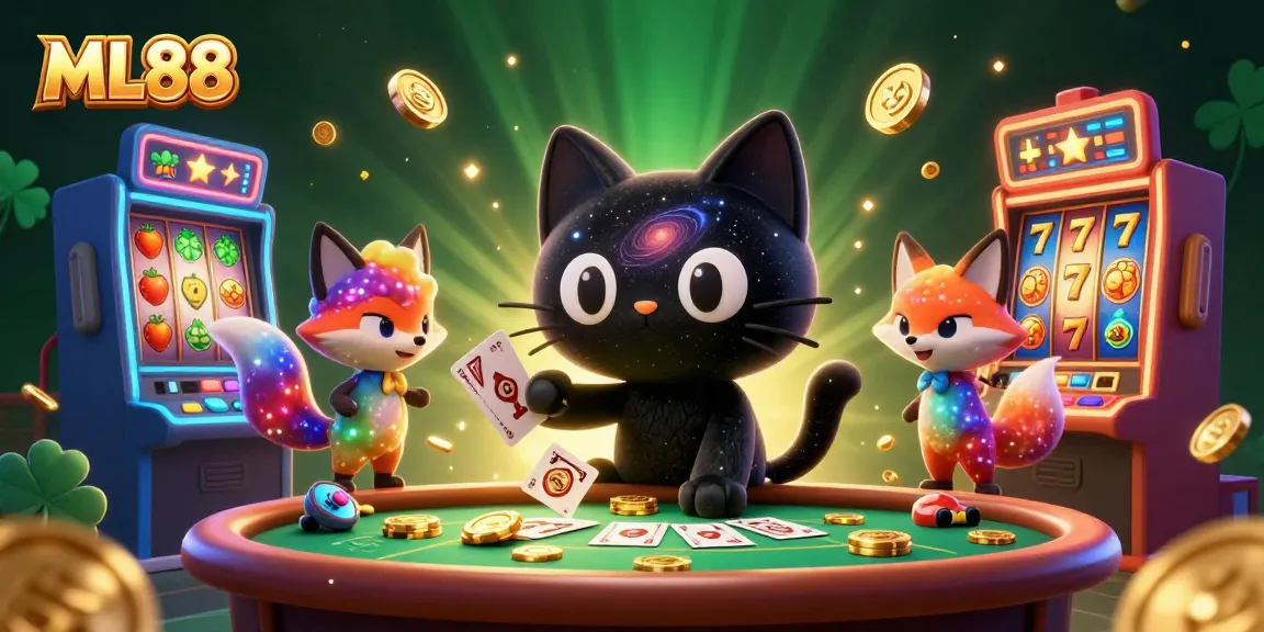 Experience the excitement of ML88 at a cosmic casino with vibrant characters and immersive elements.