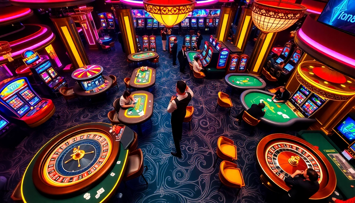 Experience the thrill of jun 88 with vibrant casino games and players enjoying high-stakes betting action.